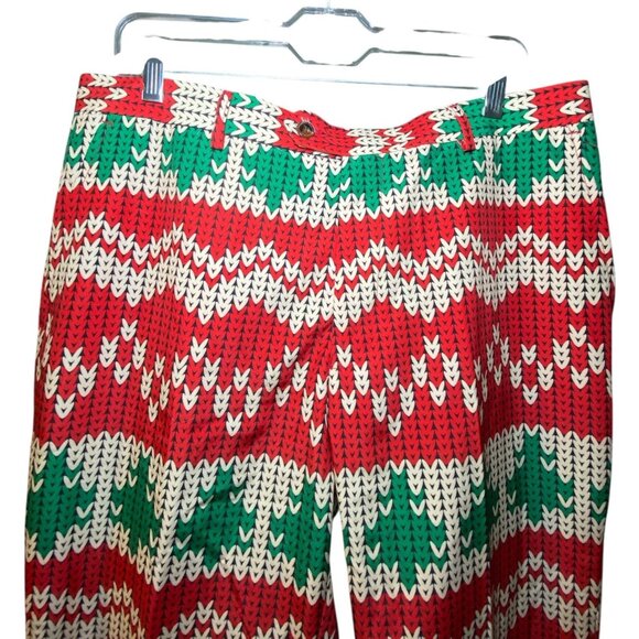 Shinesty Christmas Knit Print Pants Red Green White Holiday Ugly Christmas - Picture 2 of 8